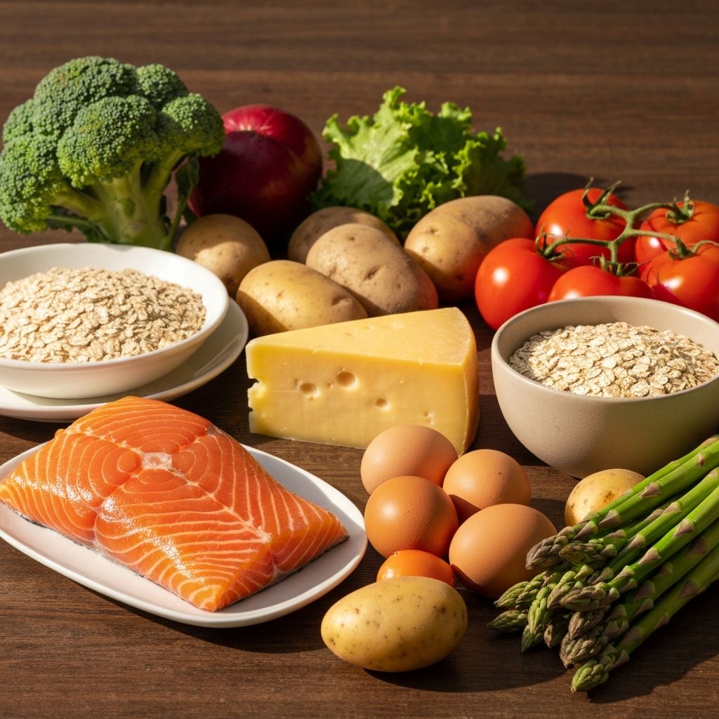 UK nutrient-dense foods including salmon and eggs