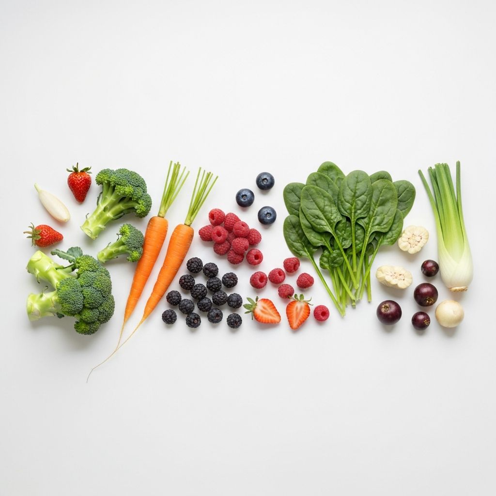 Nutrient-dense foods including vegetables and whole foods